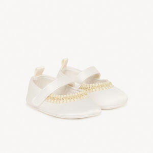 Babies en satin de cérémonie avec broderie pour bébé fille 