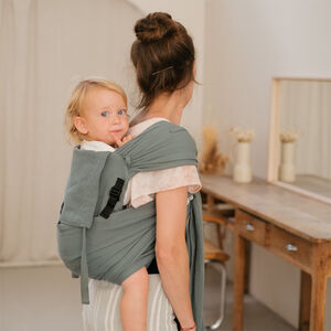 Porte-bébé type mei tai P'tit Evo vert eucalyptus 