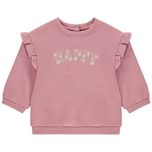 Sweat manches longues en molleton avec patch brodé pour bébé fille 