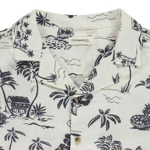 Chemise manches courtes imprimé île tropicale pour garçon 