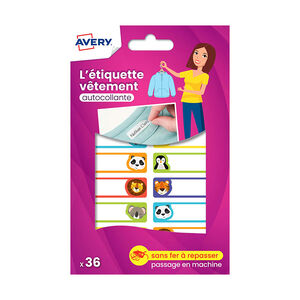 36 étiquettes autocollantes pour vêtements motifs animaux 