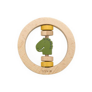 Hochet rond en bois Mr Dino  