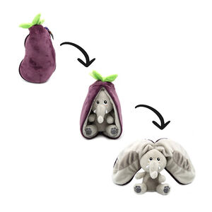 Peluche Flipetz 2 en 1 Velvet l'éléphant/aubergine 