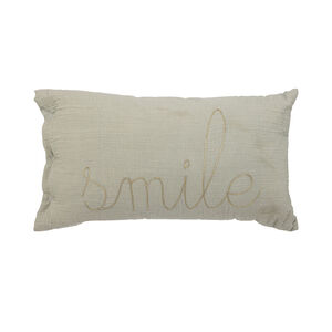 Coussin rectangulaire en gaze de coton Smile vert 