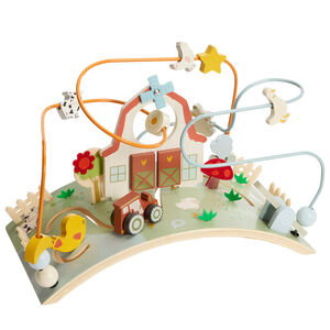 Planche d'activités en bois avec spirales Ferme 