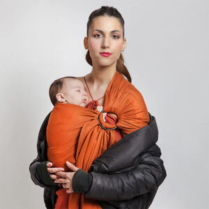 Écharpe de portage tissée sans nœud Sling fauve 