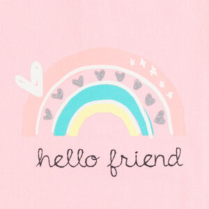 Ensemble tunique print arc-en-ciel et corsaire chiné 