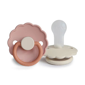 Lot de 2 sucettes en silicone Daisy Bloom T2 biscuit/cream 
