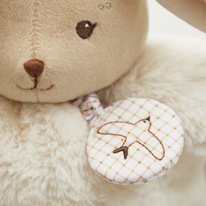 Peluche musicale lapin Patapouf 17cm crème 
