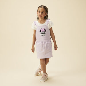 Robe salopette patch à sequins Minnie Disney pour fille 