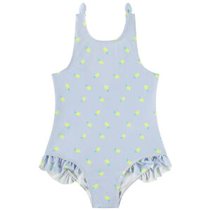 Maillot de bain 1 pièce à rayures et imprimé citron pour fille 