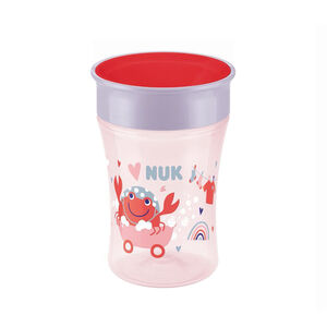 Tasse Magic Cup 360° en silicone pour fille 8 mois + - Rose 