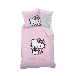 Parure de lit 140x200 cm imprimé Hello Kitty Sanrio 
