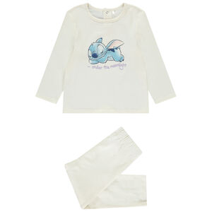 Set pyjama 2 pièces uni Stitch Disney pour bébé fille avec finitions différentes selon l'âge 