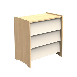 Commode 3 tiroirs Vanille aspect chêne miel/meringue 