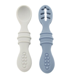 Set de 2 cuillères d'apprentissage Miamix bleu 