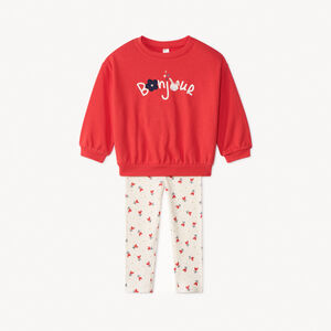 Ensemble sweat + caleçon fantaisie pour fille  