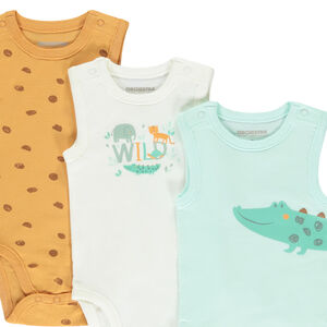 Lot de 7 bodies sans manches motifs jungle pour bébé garçon 