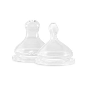 Lot de 2 tétines en silicone débit lent S 