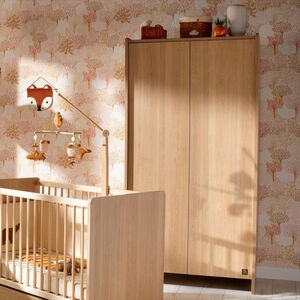 Armoire à 2 portes Cannelle aspect chêne miel 