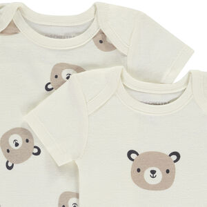 Lot de 5 bodies manches courtes motifs ourson pour bébé 