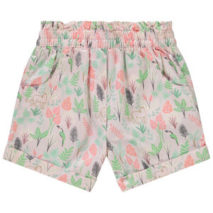 Short en toile imprimé fantaisie pour fille 