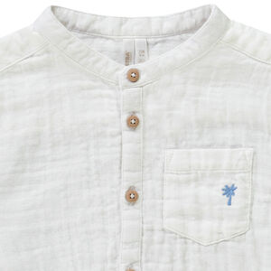 Chemise manches courtes à palmier brodé pour bébé garçon 