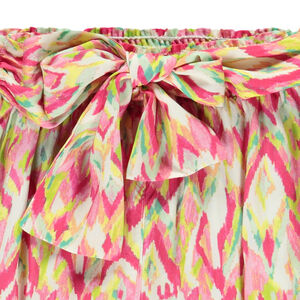 Pantacourt fluide à nouer imprimé ethnique pour fille 