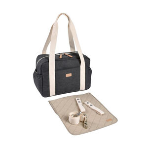 Sac à langer + tapis Paris gris chiné foncé 