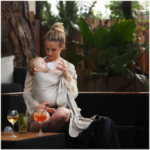 Écharpe de portage tissée sans nœud Sling or blanc 