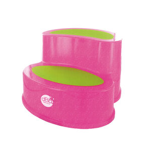 Marche-pied translucide - Rose pailleté 