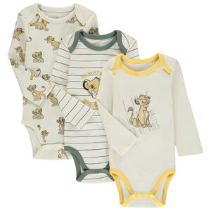 Lot de 3 bodies manches longues Simba Disney pour bébé garçon 