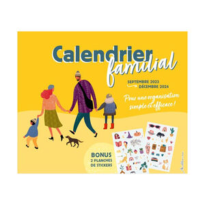 Calendrier familial 2023-2024 avec stickers 