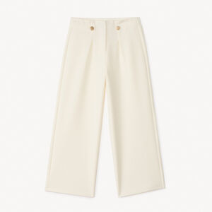 Pantalon large à pinces uni pour fille 