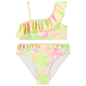 Maillot de bain 2 pièces imprimé jungle acidulée pour fille  