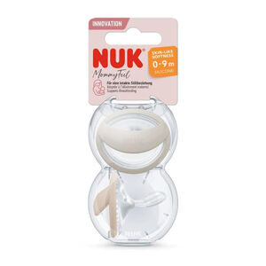 Lot de 2 sucettes en silicone Mommy Feel 0-6m Gris/Beige 