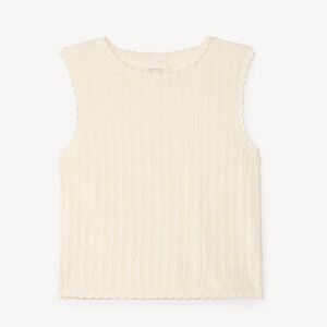 Pull sans manches en tricot fantaisie pour fille 