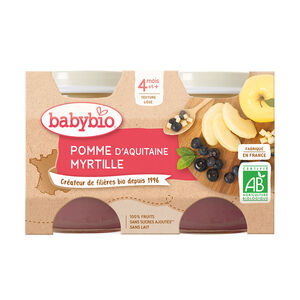 Petit pot pomme myrtille bio - 2x130g 