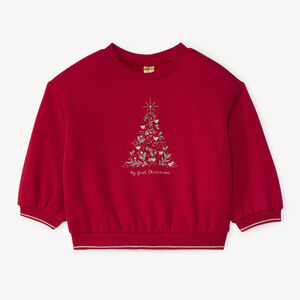 Sweat molleton motif sapin de Noël pour bébé fille 