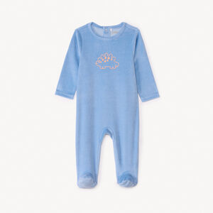 Dors-bien uni en velours printé pour bébé garçon 