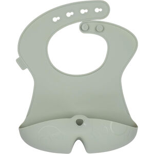 Bavoir silicone de voyage Roll Up Vert Sauge 4m+ 