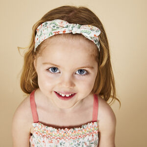 Ensemble robe + bandeau imprimé végétal pour bébé fille 