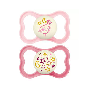 Lot de 2 sucettes silicone Suprême Nuit 18M+ (modèle aléatoire) 