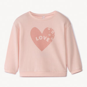 Sweat molleton print cœur "Love" pour bébé fille  