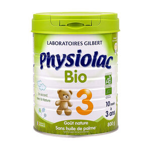 Lait en poudre Physiolac Bio Croissance 3 - 800g 