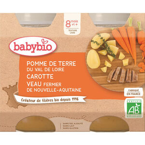 Petits pots de Pomme de terre, Carotte et Veau 2x200g 