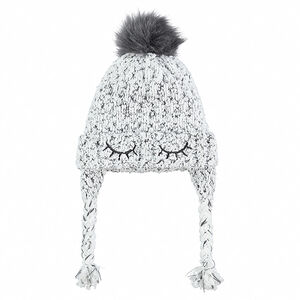 Bonnet péruvien en tricot avec détails brodés et pompon 