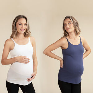 Lot de 2 débardeurs d'allaitement unis à fines bretelles  