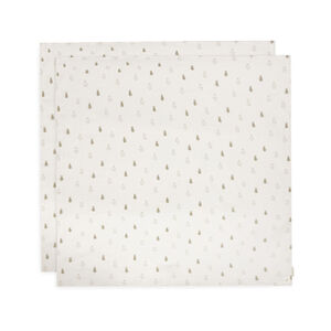 Lot de 2 langes en gaze de coton 115 x 115 cm Happy Miffy olive green 