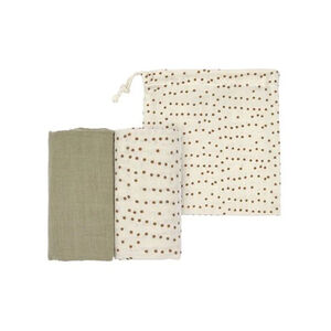 Lot de 2 langes 60x60cm Caramel 